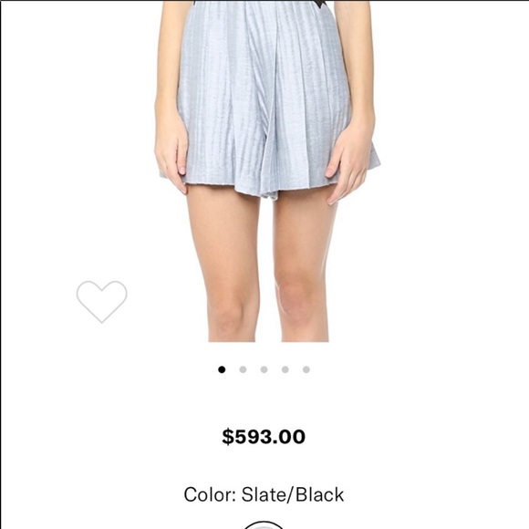 🦋 Jonathan Simkhai Pleated Linen Lattice Romper NWT - Picture 6 of 16